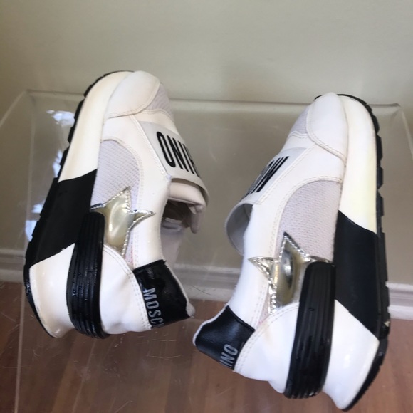 Love MOSCHINO Sneakers Leather Star Slip On Logo - Picture 4 of 16